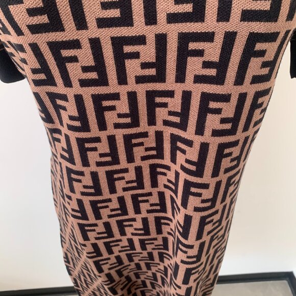 Fendi Black and Brown Forever Dress - Picture 4 of 8